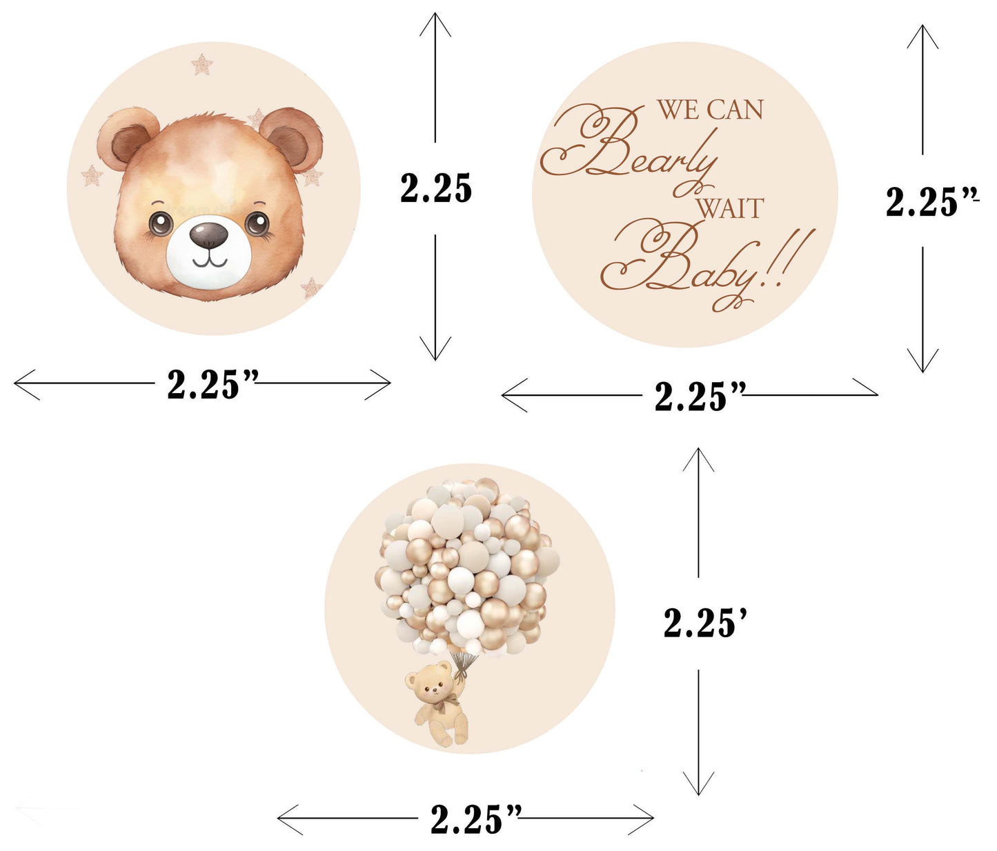We Can Bearly Wait Party Cupcake Toppers for Decoration