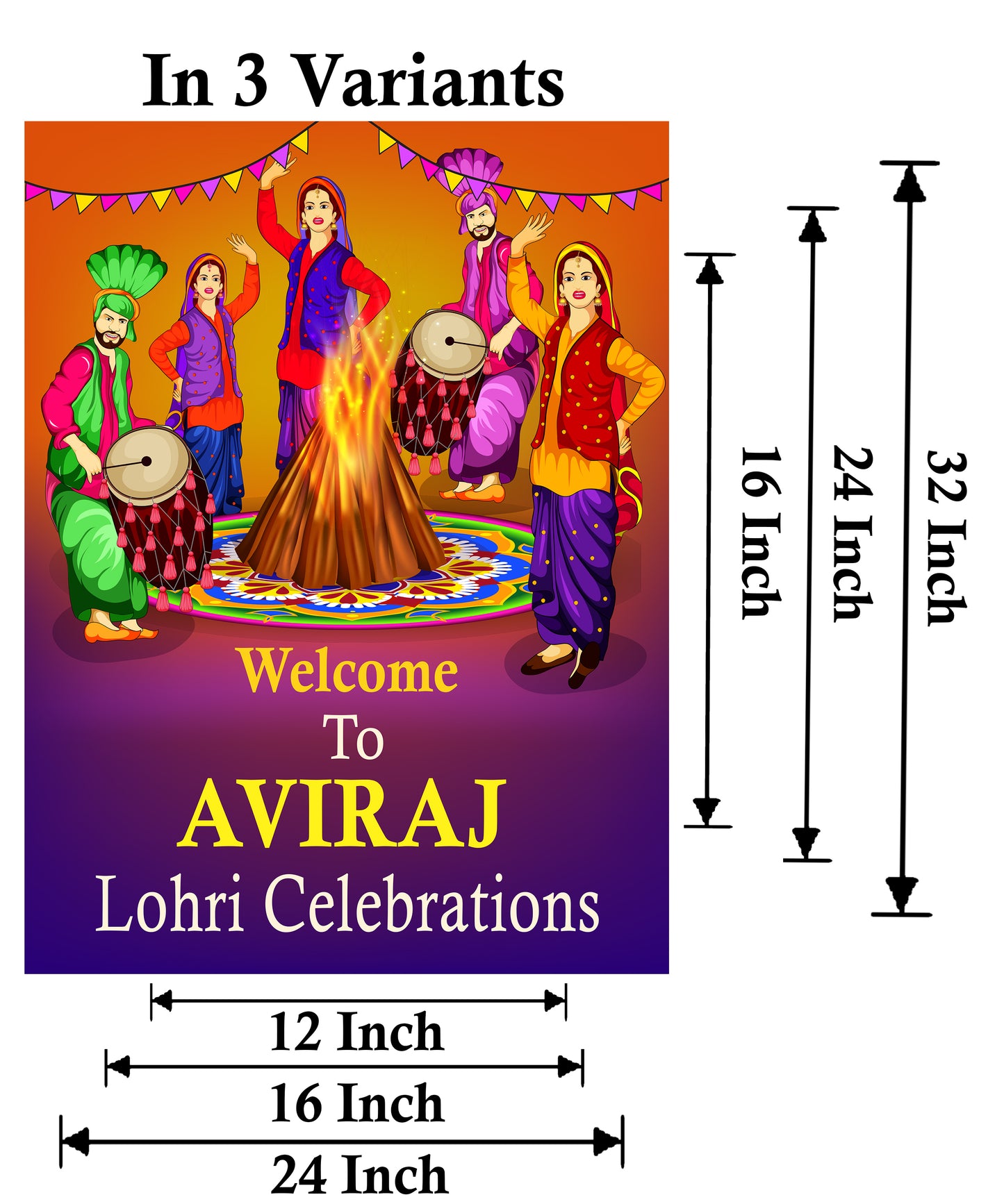 Lohri Party Welcome Board for Kids