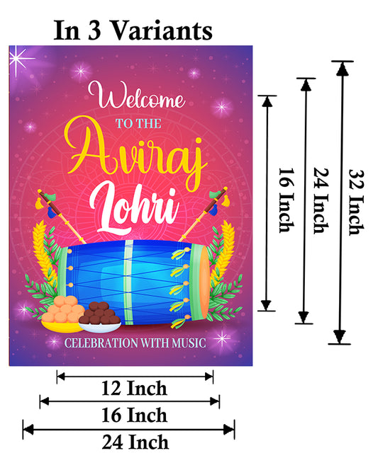 Lohri Party Welcome Board for Kids