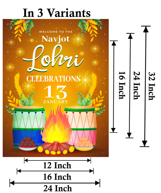 Lohri Party Welcome Board for Kids