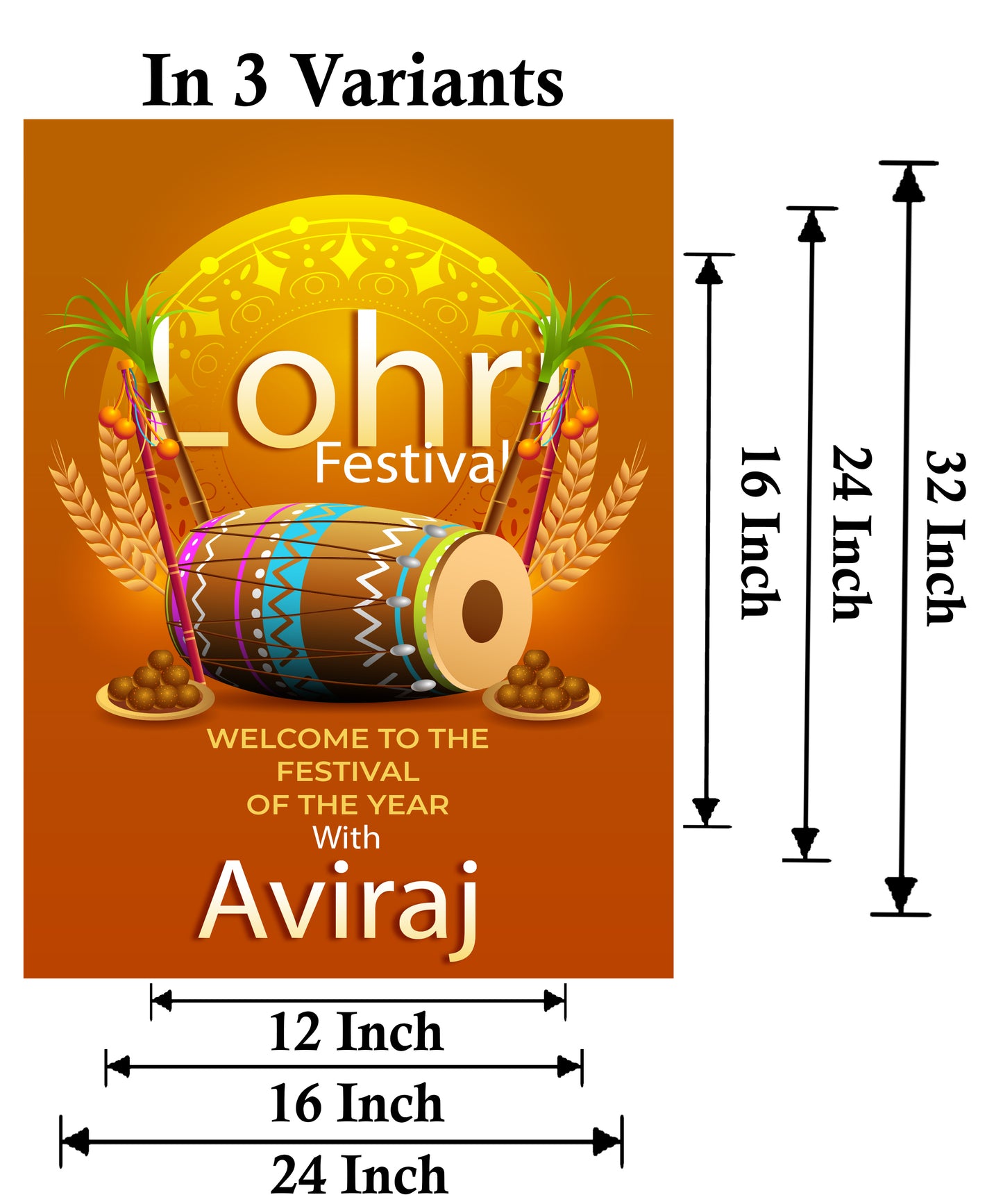 Lohri Party Welcome Board for Kids