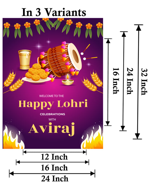 Lohri Party Welcome Board for Kids