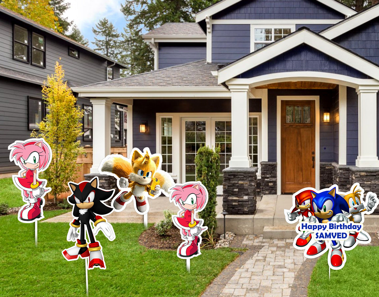 Sonic Theme Birthday Party Cutouts