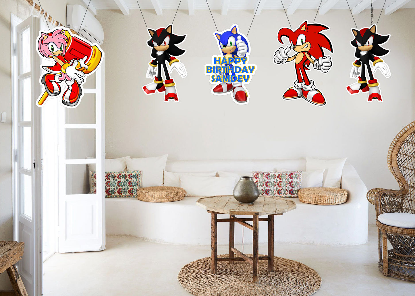 Sonic Theme Birthday Party Hanging Set for Decoration