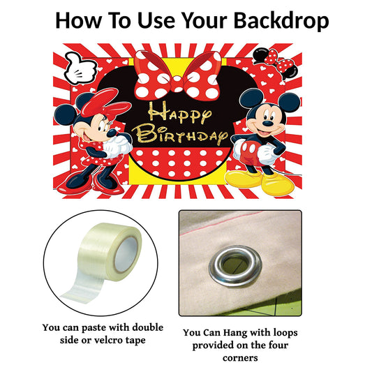 Minnie Theme Birthday Backdrop