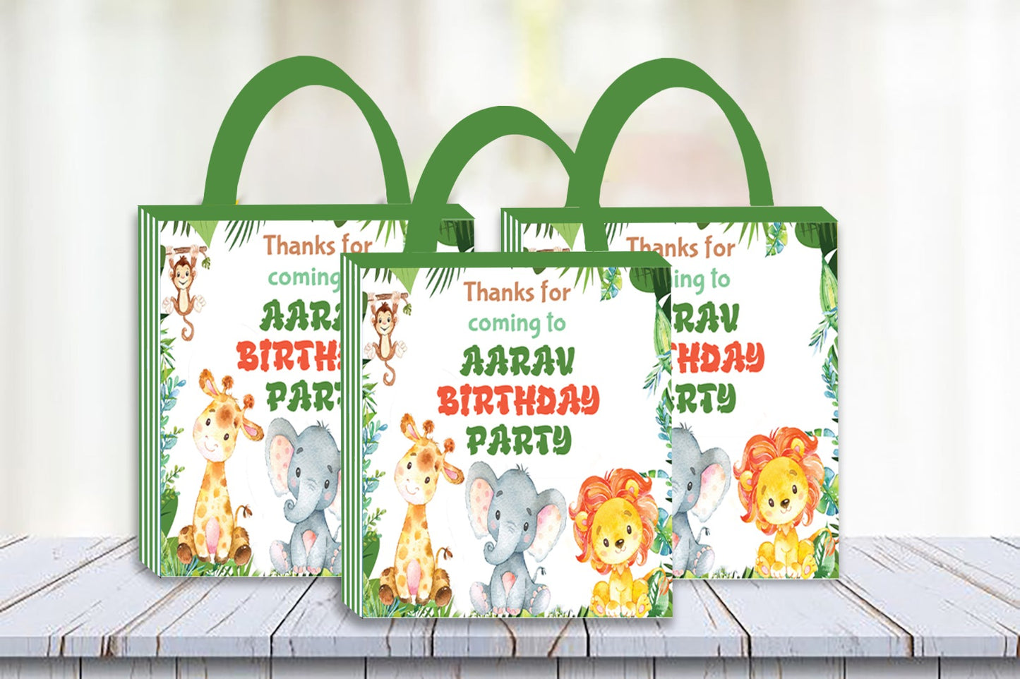 Jungle Theme Birthday Party Gift Bags For Return Gifts