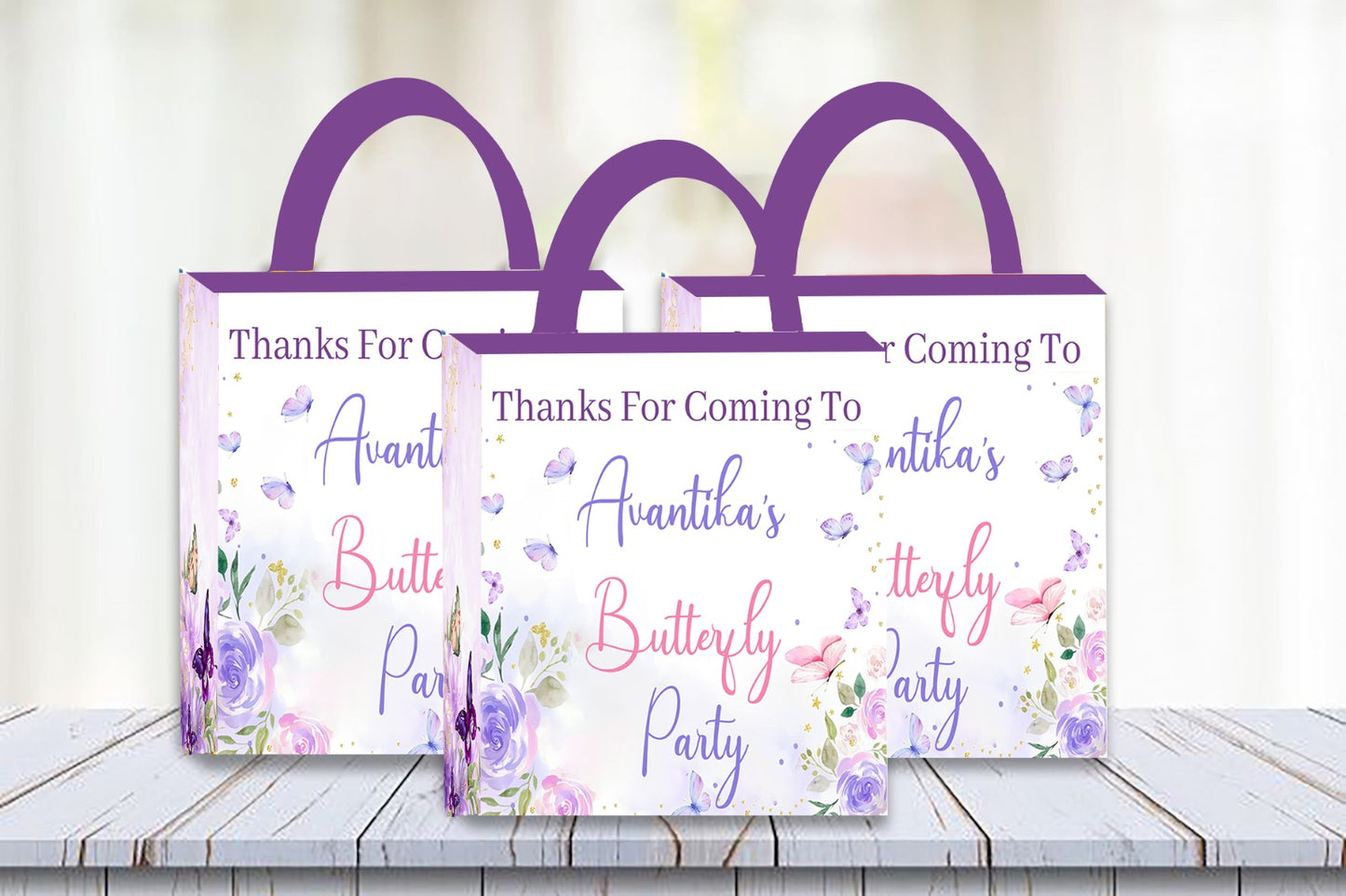 Butterfly & Fairies Theme Birthday Party Gift Bags For Return Gifts
