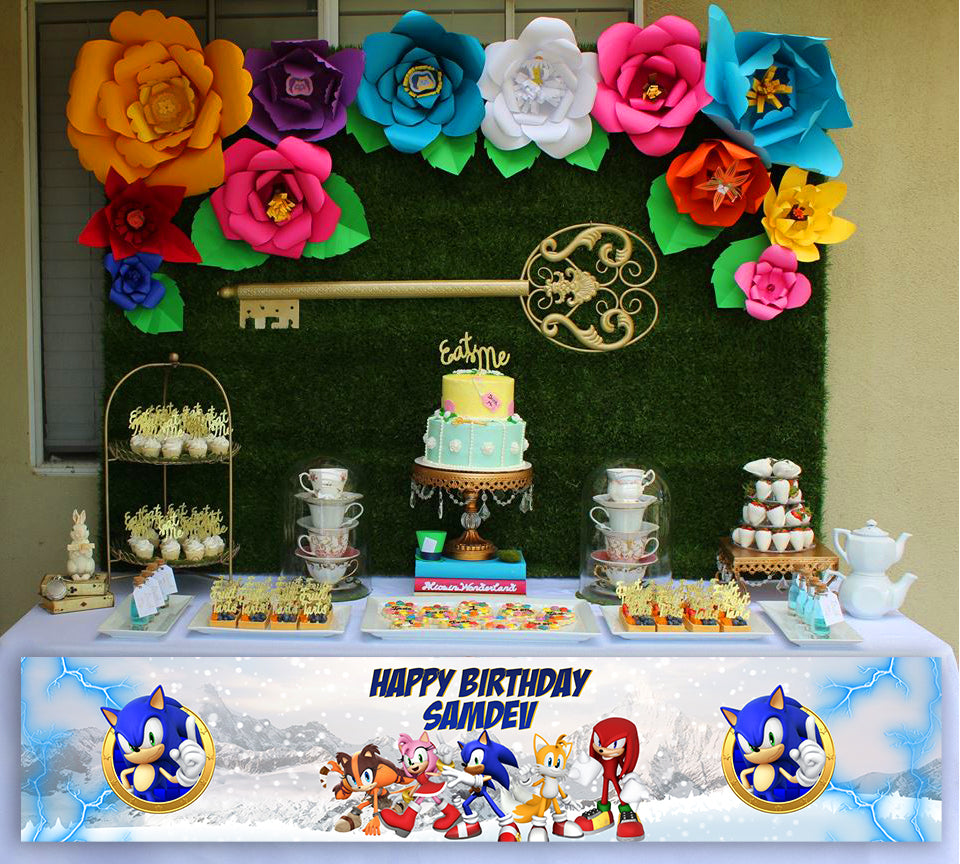 Sonic THEME BIRTHDAY LONG BANNER FOR DECORATION