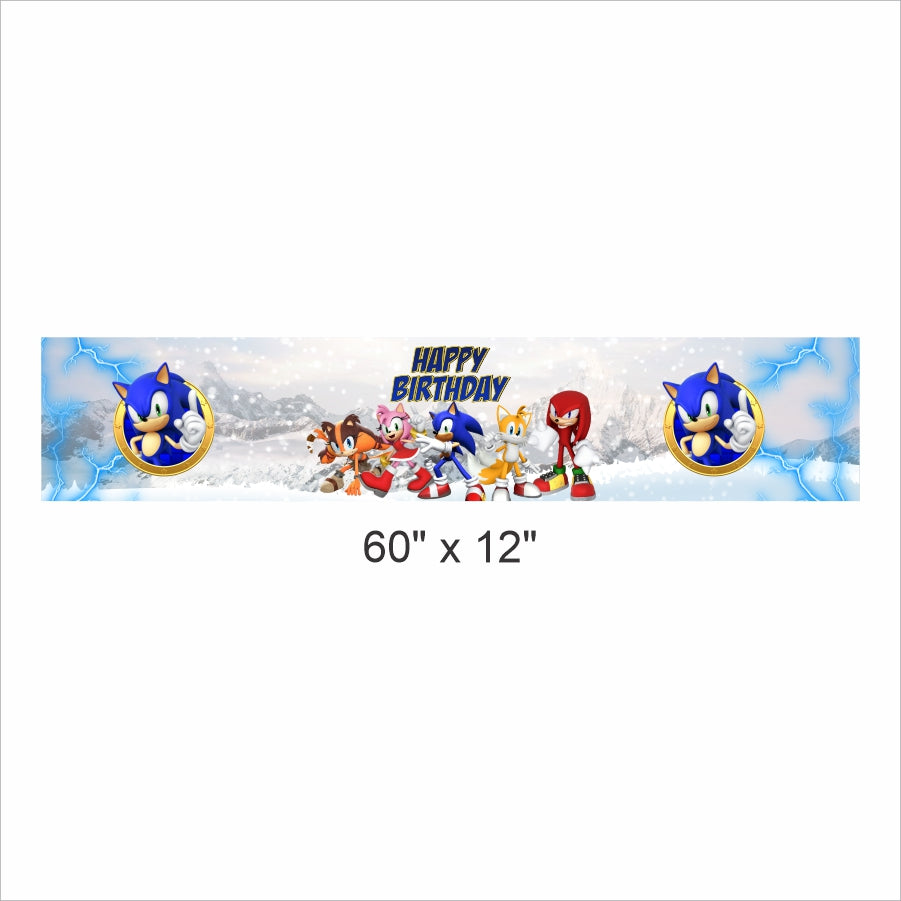 Sonic THEME BIRTHDAY LONG BANNER FOR DECORATION