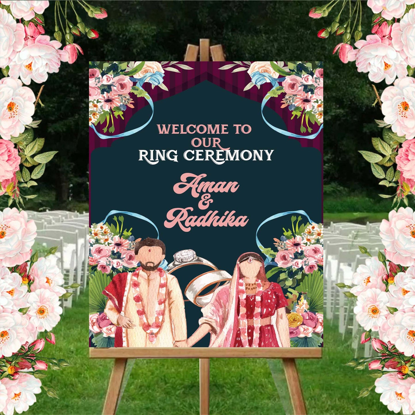 Wedding Ceremony Theme Party Welcome Board