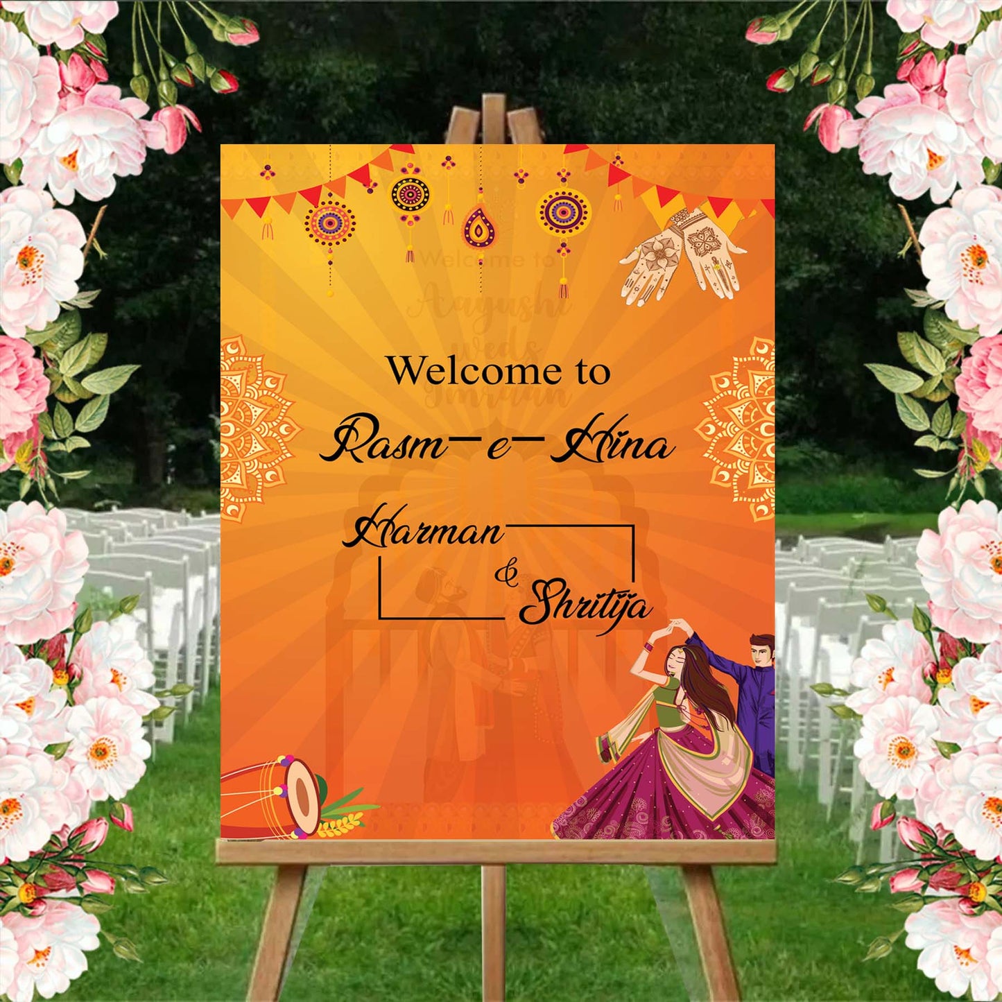 Wedding Ceremony Theme Party Welcome Board