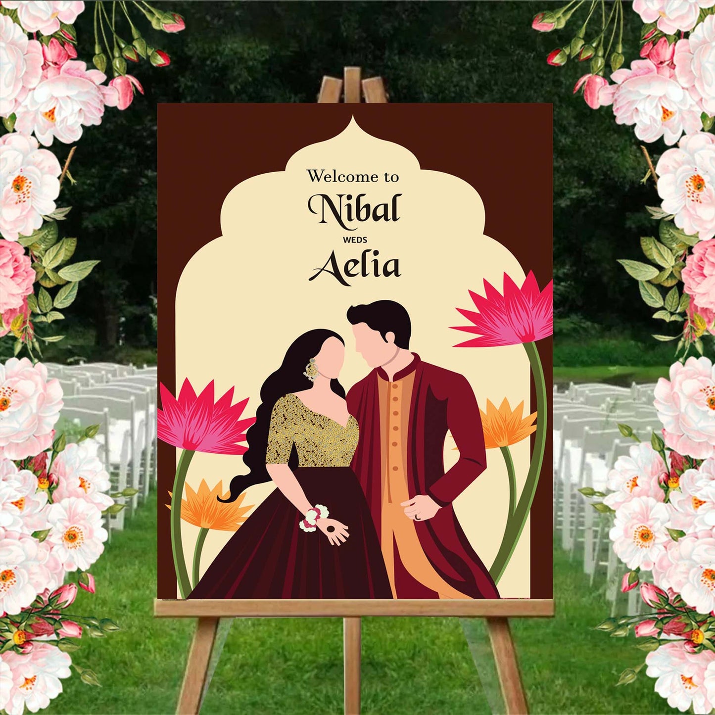 Wedding Ceremony Theme Party Welcome Board
