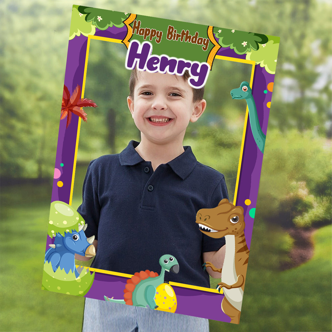 DINOSAUR THEME BIRTHDAY PARTY SELFIE PHOTO BOOTH FRAME