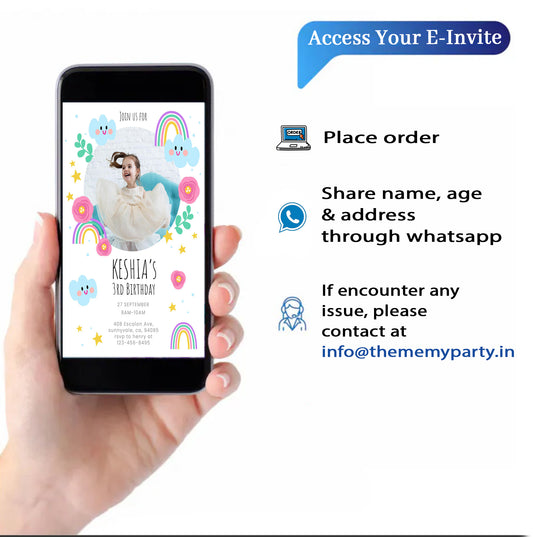 Rainbow Theme Invitation for Birthday