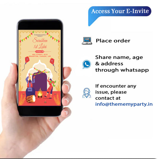 Lohri Theme Invitation for Birthday