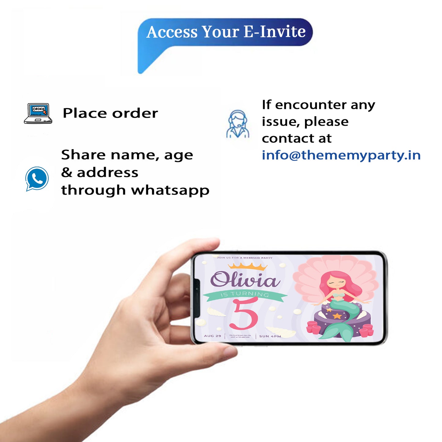 Mermaid Theme Invitation for Birthday