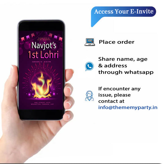 Lohri Theme Invitation for Birthday