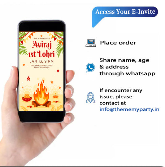 Lohri Theme Invitation for Birthday