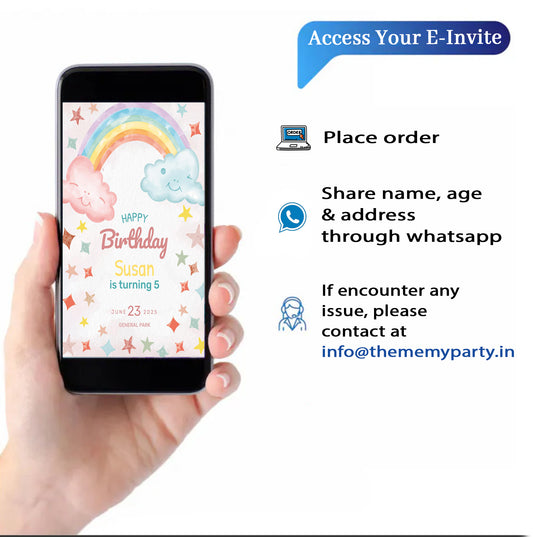 Rainbow Theme Invitation for Birthday