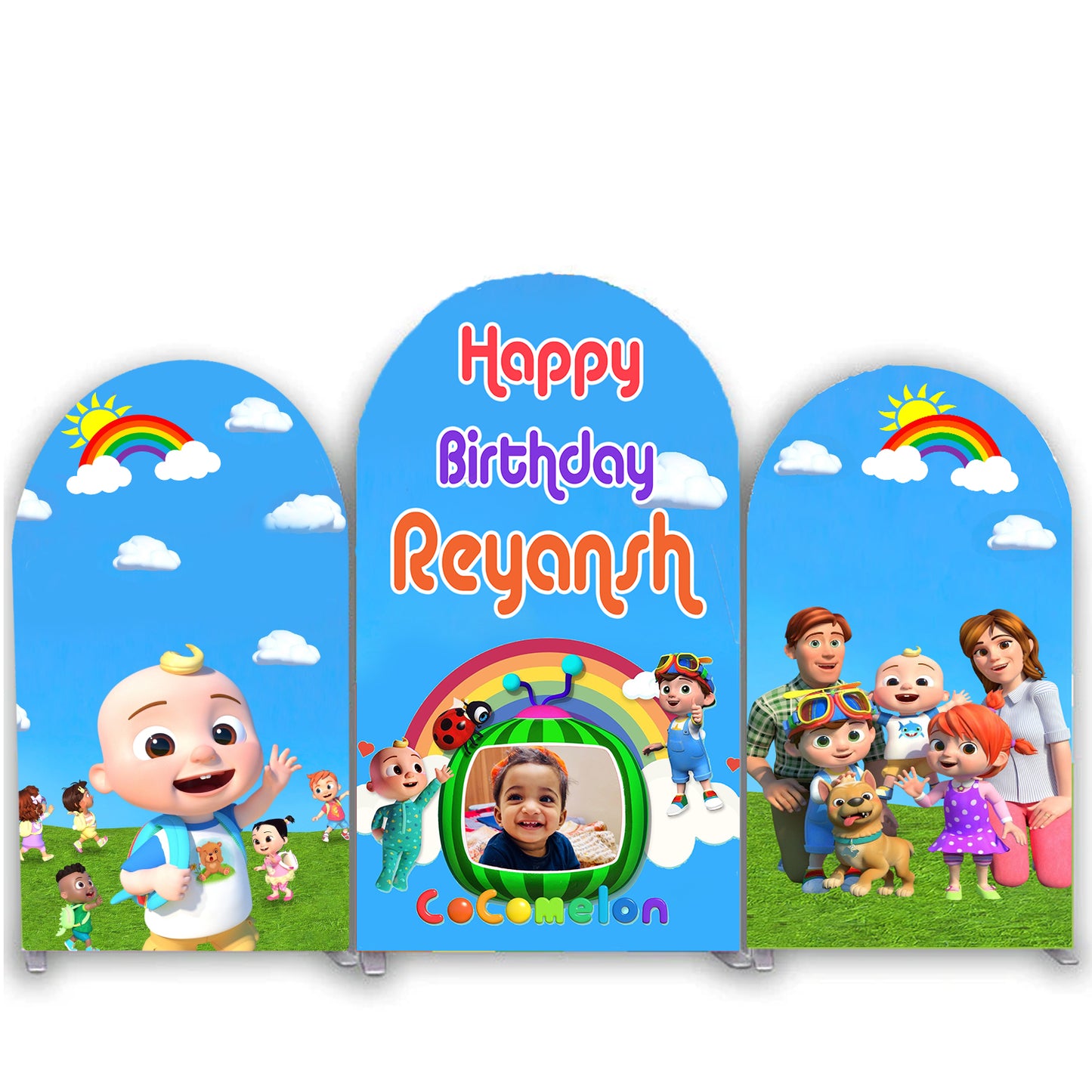 Cocomelon Theme Birthday Party Arch Backdrop