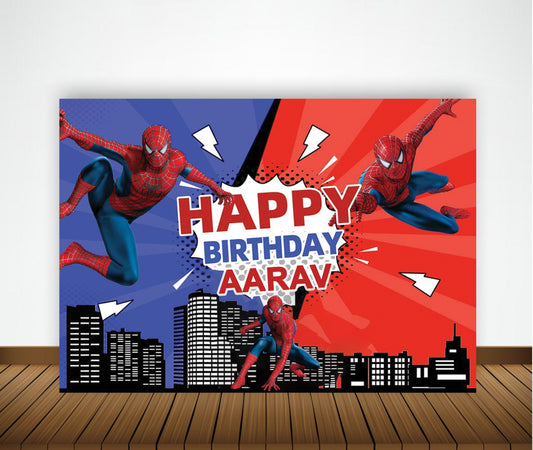 Spiderman Theme Birthday Party Backdrop