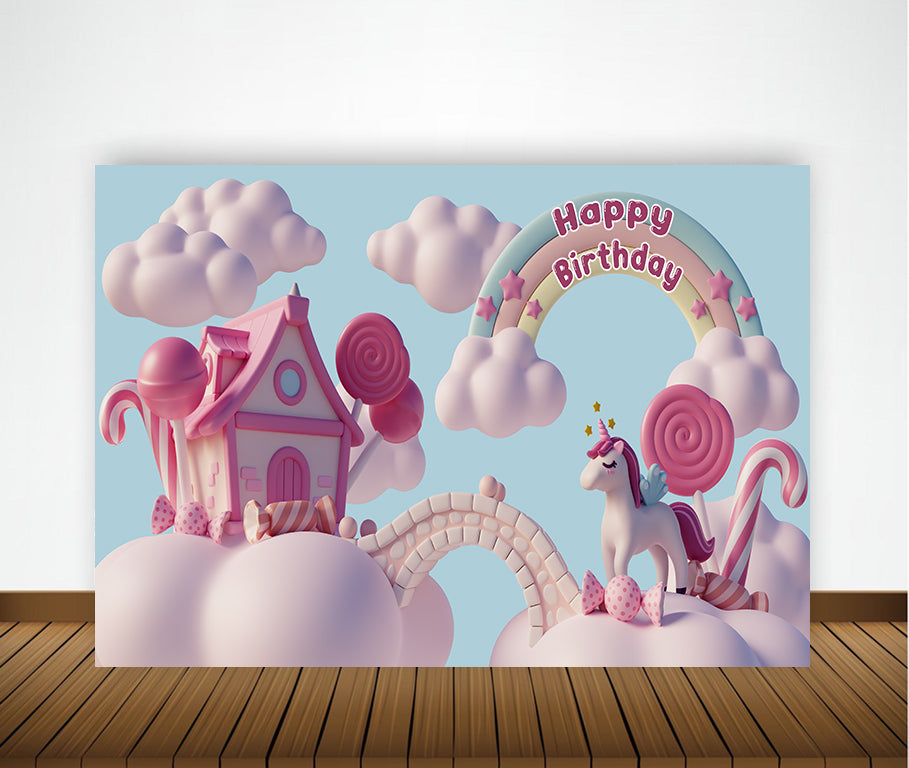 Candy Land Theme Birthday Party Backdrop