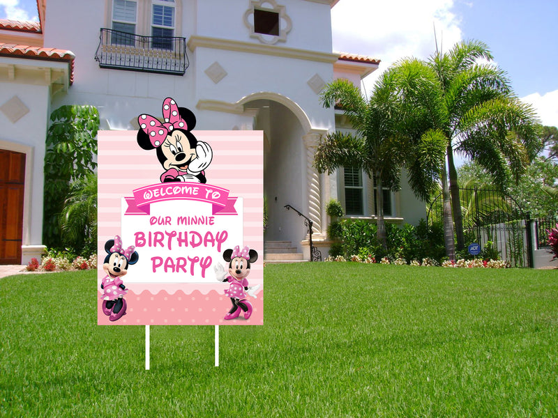 Minnie Theme Birthday Party Welcome Board