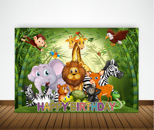 Jungle Theme Birthday Party Backdrop
