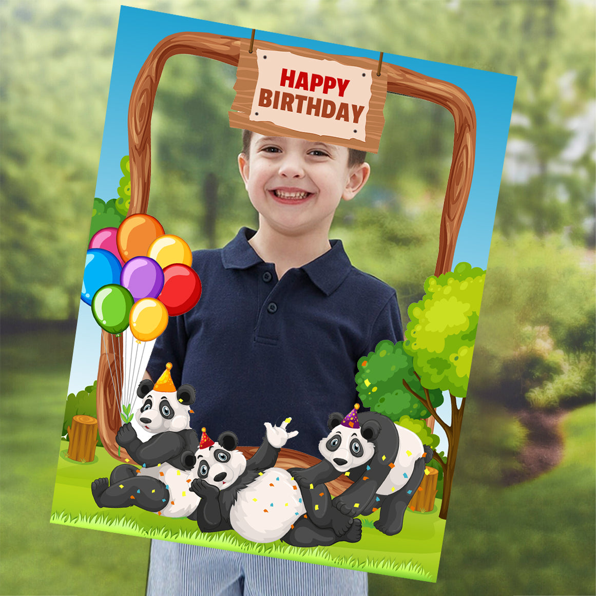 Panda Theme Birthday Party Selfie Photo Booth Frame