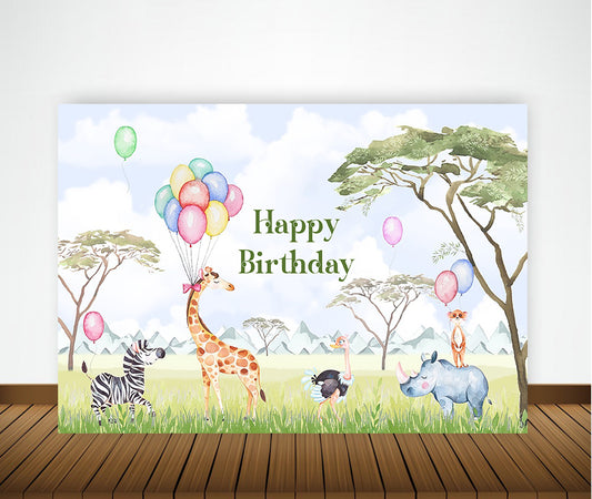Jungle Theme Birthday Party Backdrop