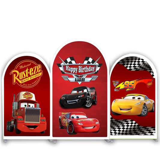 Car Theme Birthday Party Arch Backdrop
