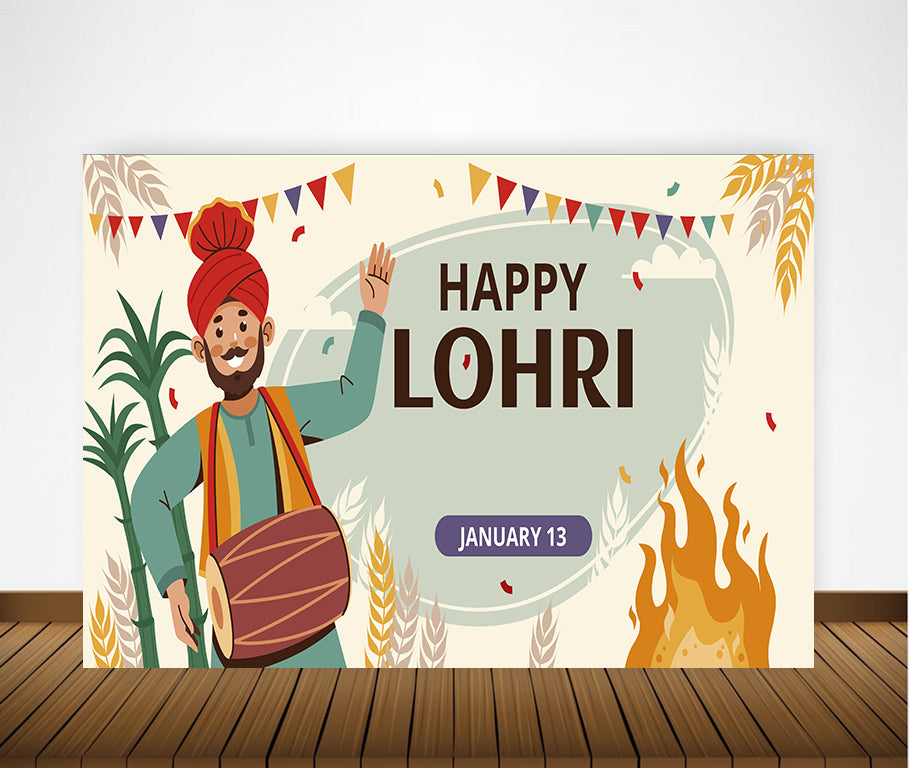Lohri Party Backdrop For Kids