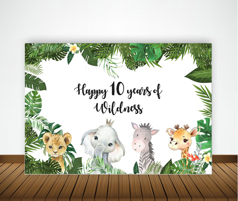 Jungle Theme Birthday Party Backdrop