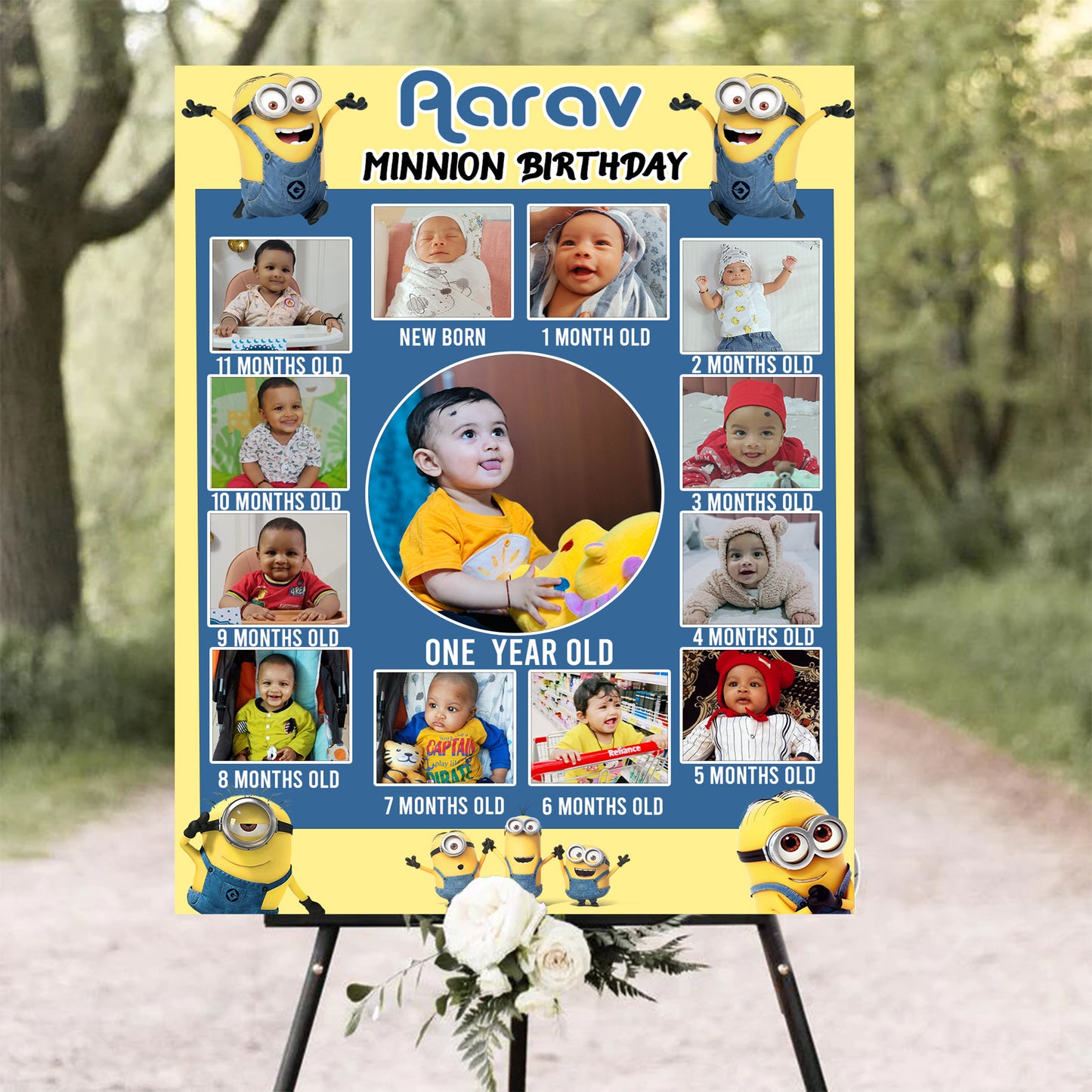 My First Year Customized Milestone Board for Kids Birthday Party(New Born -12 months )
