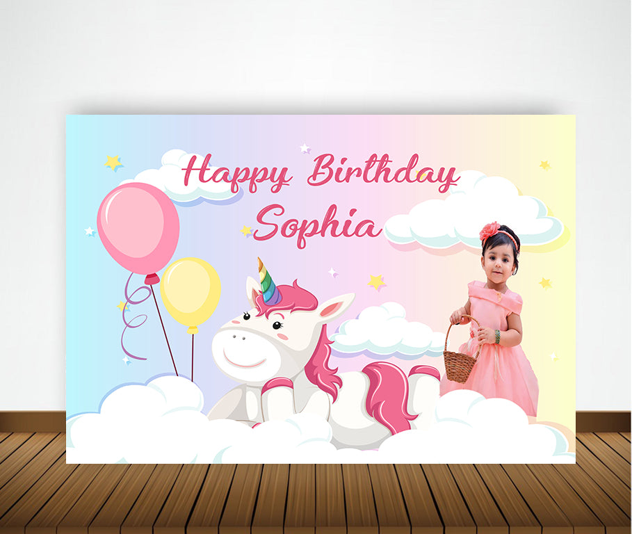 Unicorn Theme Birthday Party Backdrop