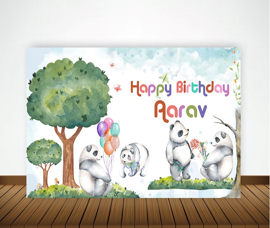 Panda Theme Birthday Party Backdrop