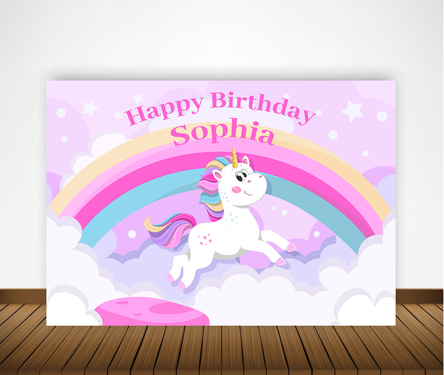 Unicorn Theme Birthday Party Backdrop
