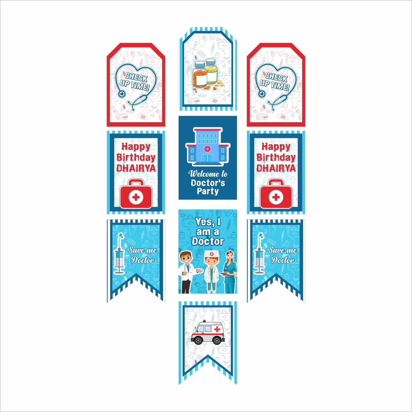 Doctor Theme Birthday Paper Door Banner for Wall Decoration