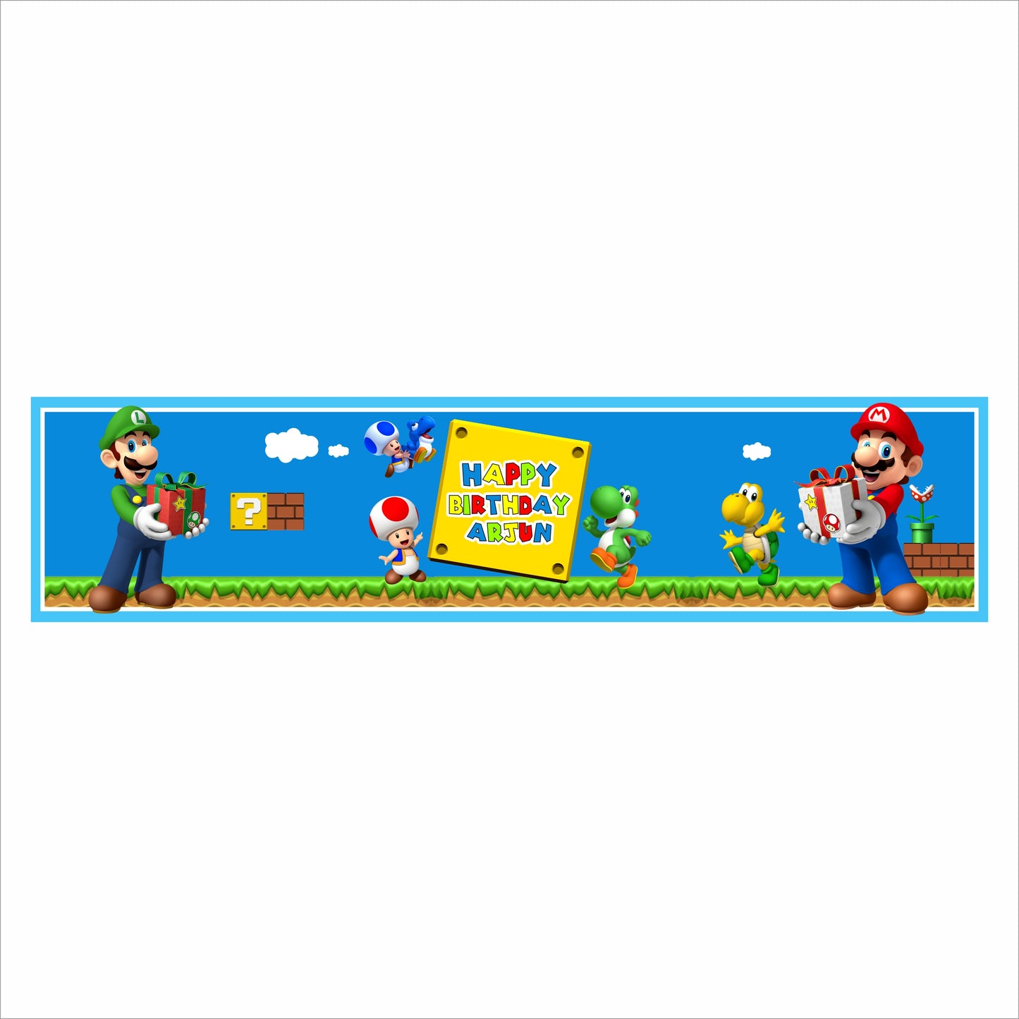 Super Mario Theme Birthday Party Water Bottle Labels