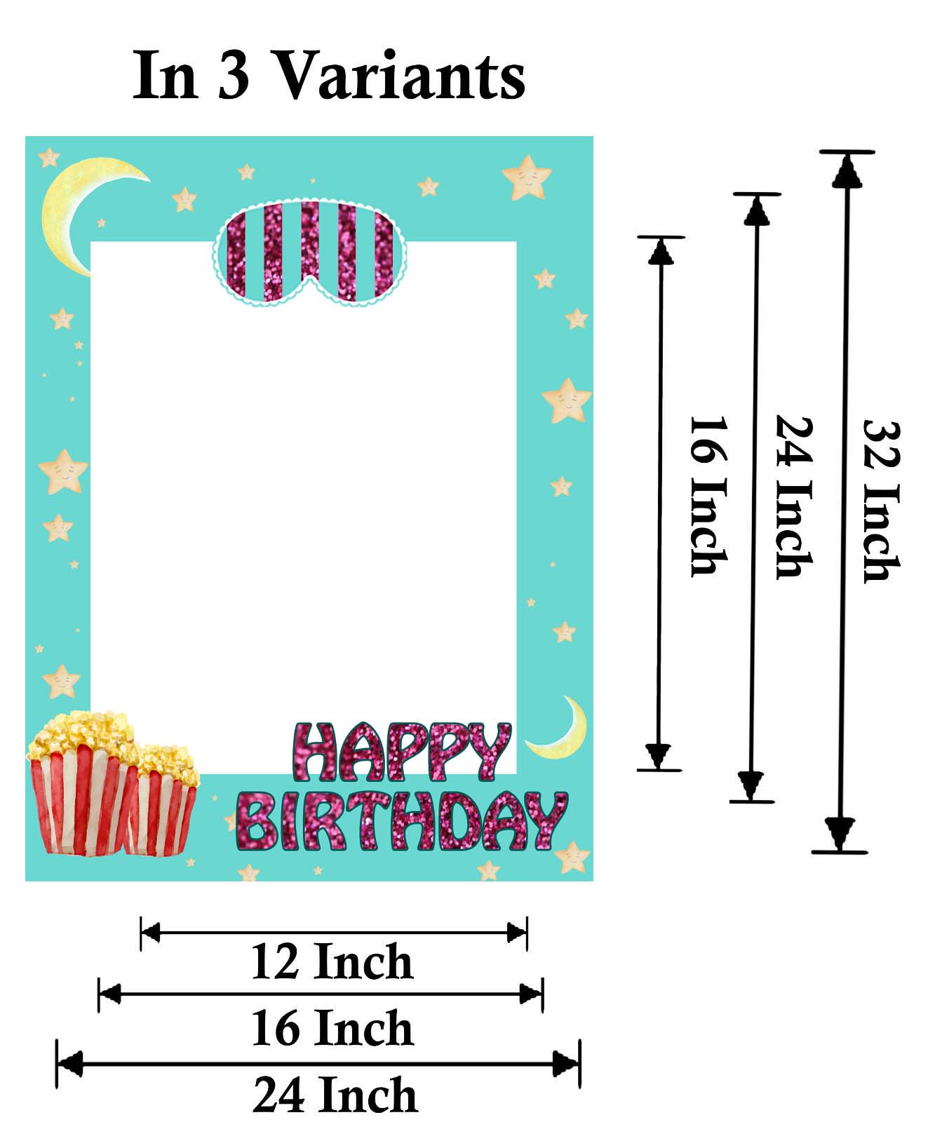 Pyjama Party Theme Birthday Party Selfie Photo Booth Frame
