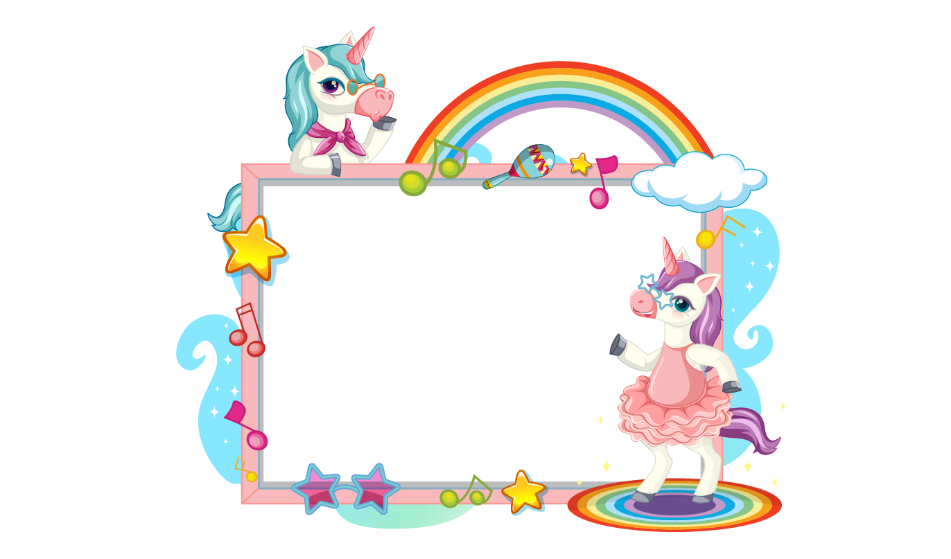 Unicorn Theme Birthday Party Selfie Photo Booth Frame