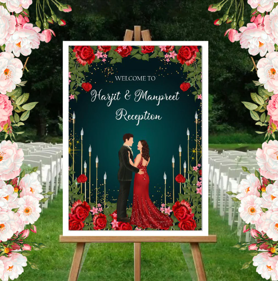 Wedding Ceremony Theme Party Welcome Board