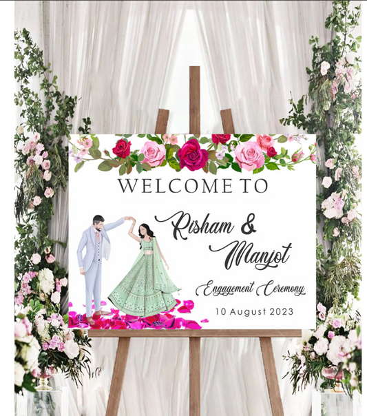 Wedding Ceremony Theme Party Welcome Board