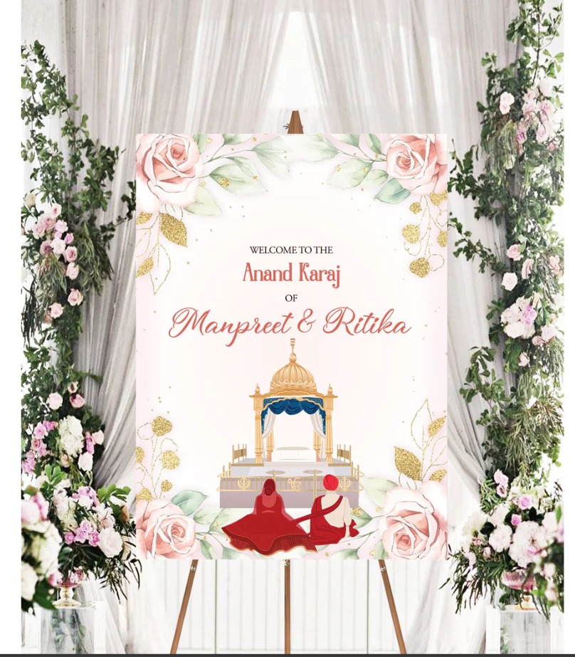 Wedding Ceremony Theme Party Welcome Board