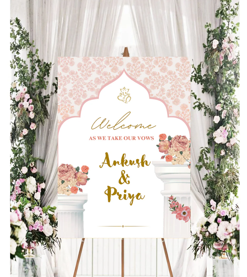 Wedding Ceremony Theme Party Welcome Board