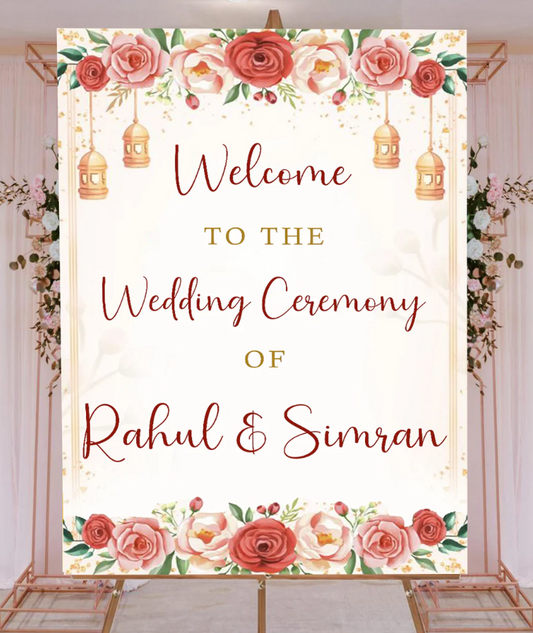Wedding Ceremony Theme Party Welcome Board