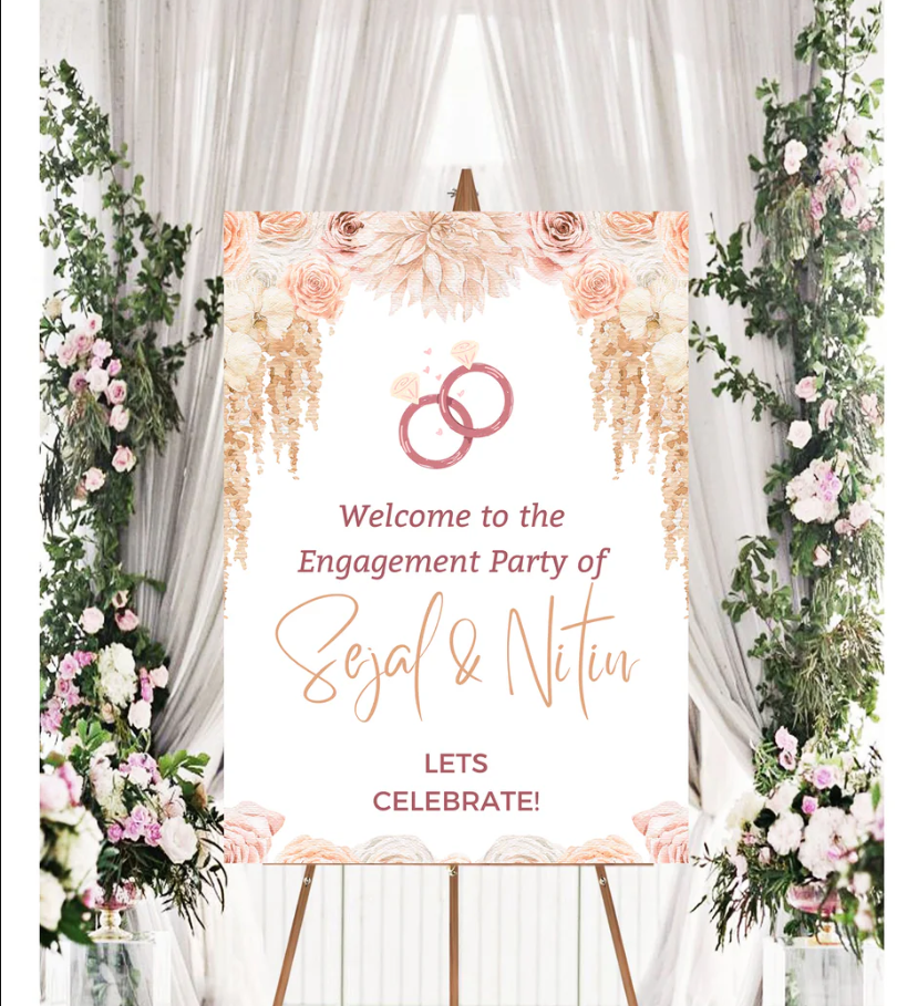Wedding Ceremony Theme Party Welcome Board
