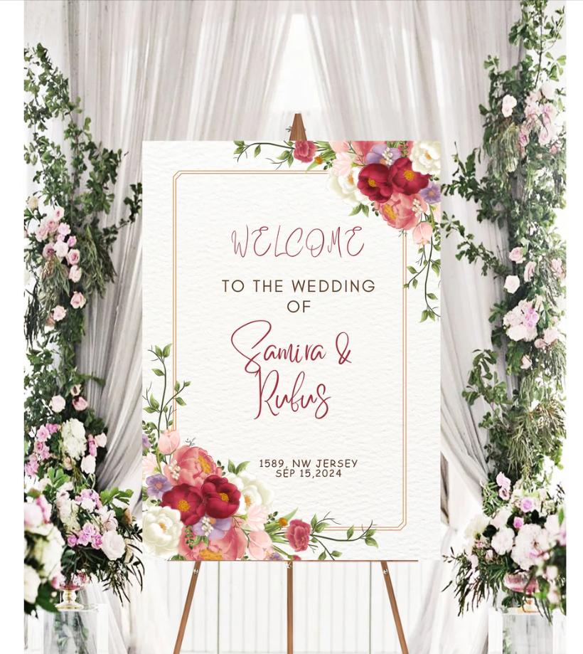 Wedding Ceremony Theme Party Welcome Board