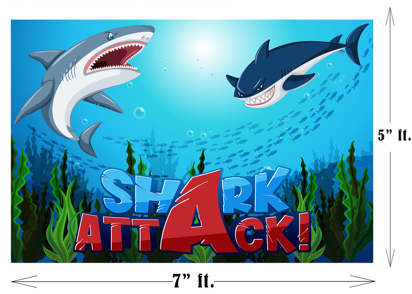 Baby Shark Theme Birthday Party Backdrop