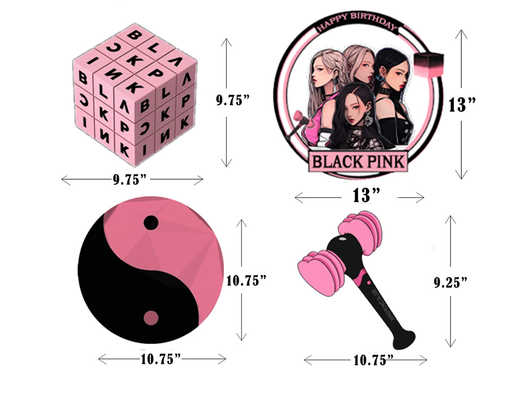 Black Pink Theme Birthday Party Theme Hanging Set for Decoration